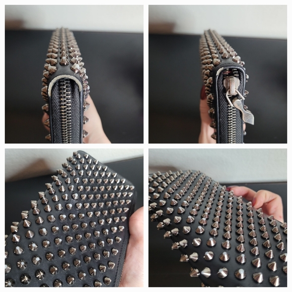 Christian Louboutin Long Wallet Panettone gunmetal/silvery Studs - Picture 14 of 15